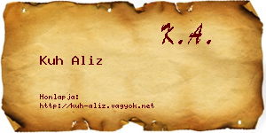 Kuh Aliz névjegykártya